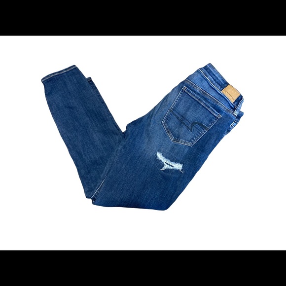 American Eagle next level stretch destroyed distressed jegging skinny jeans 12